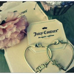 Juicy couture heart hoop earrings